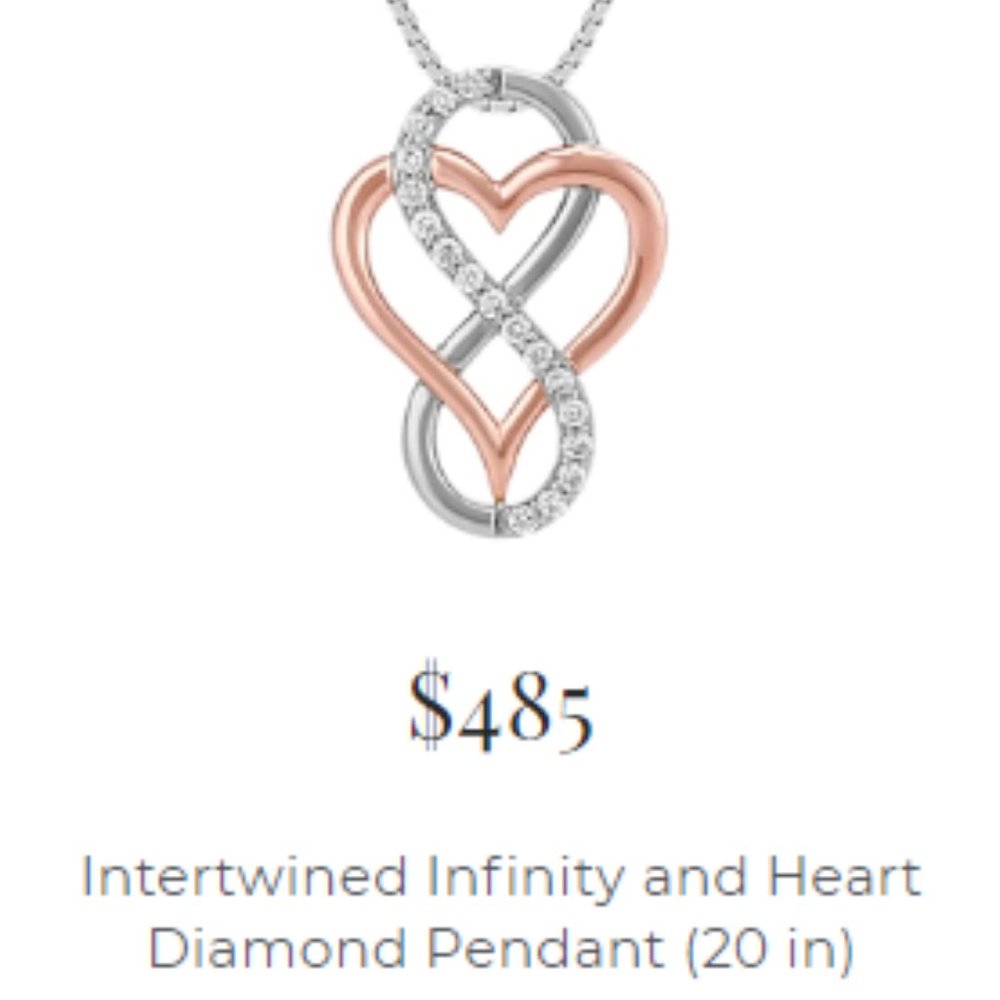 Shane Co. Intertwined Infinity and Heart Diamond Pendant (20 in)
